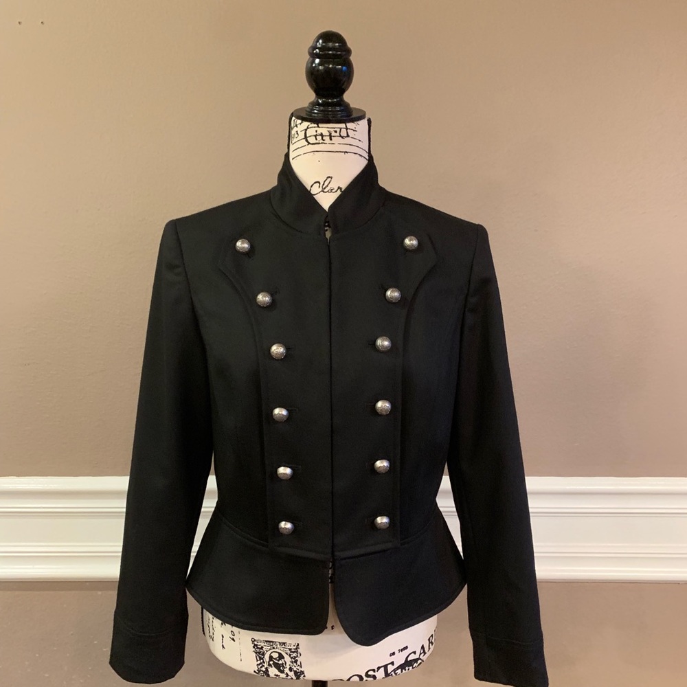 Etcetera Black Military-Style Blazer with Silver Buttons